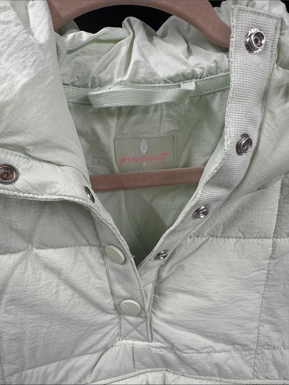 Free People Movement Light Green Quilted Hooded Pullover Jacket - Picture 2 of 6